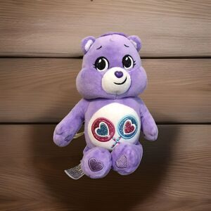 Care Bears Share Bear 8 Inch Character Plush Stuffed Animal Purple Hearts